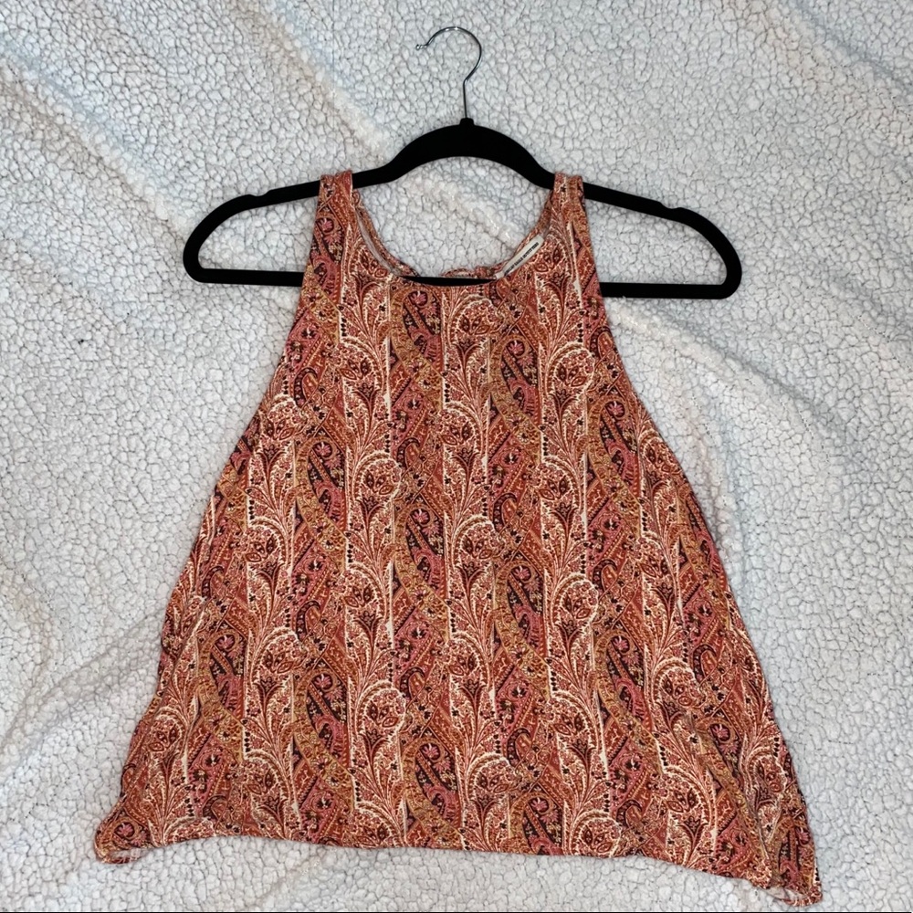 AE Patterned Lace-up Back Tank top